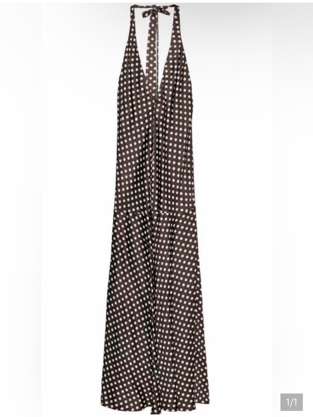 Zara Brown Dress with White Polka Dots